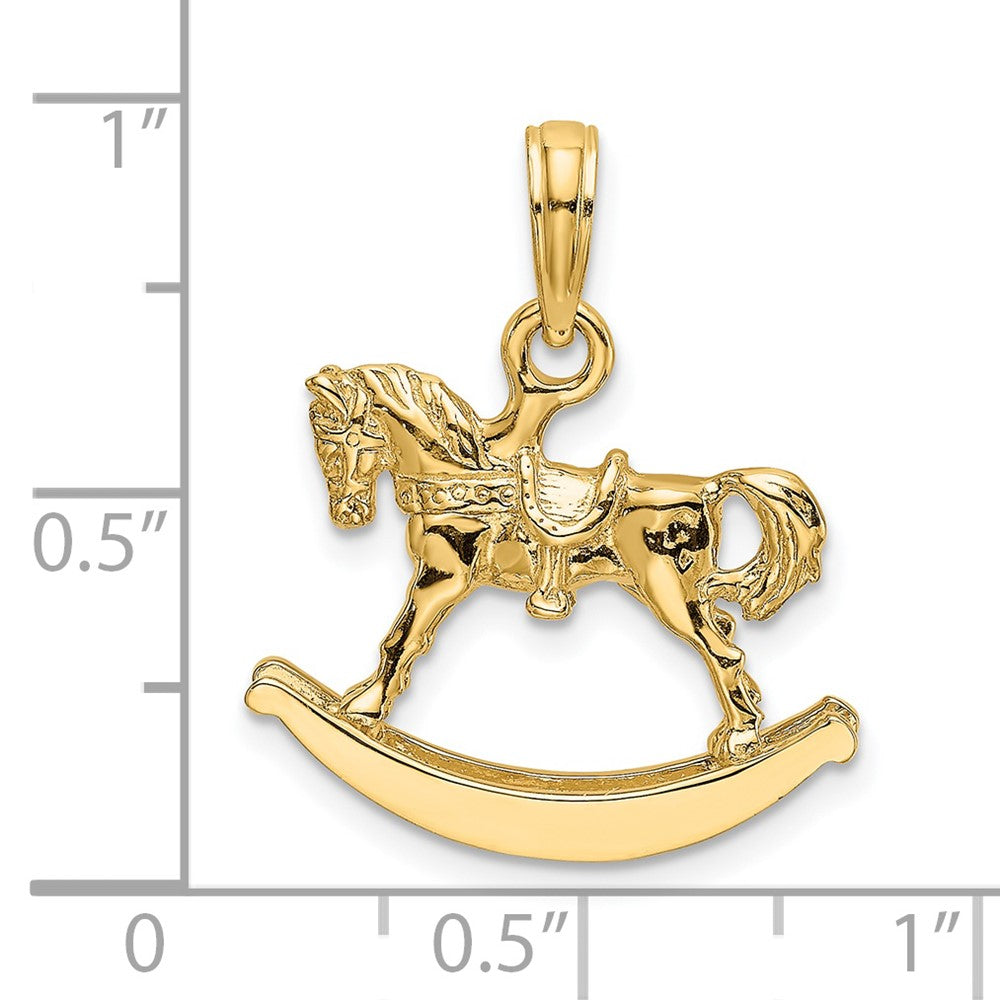 14K Polished 3-D Rocking Horse Charm