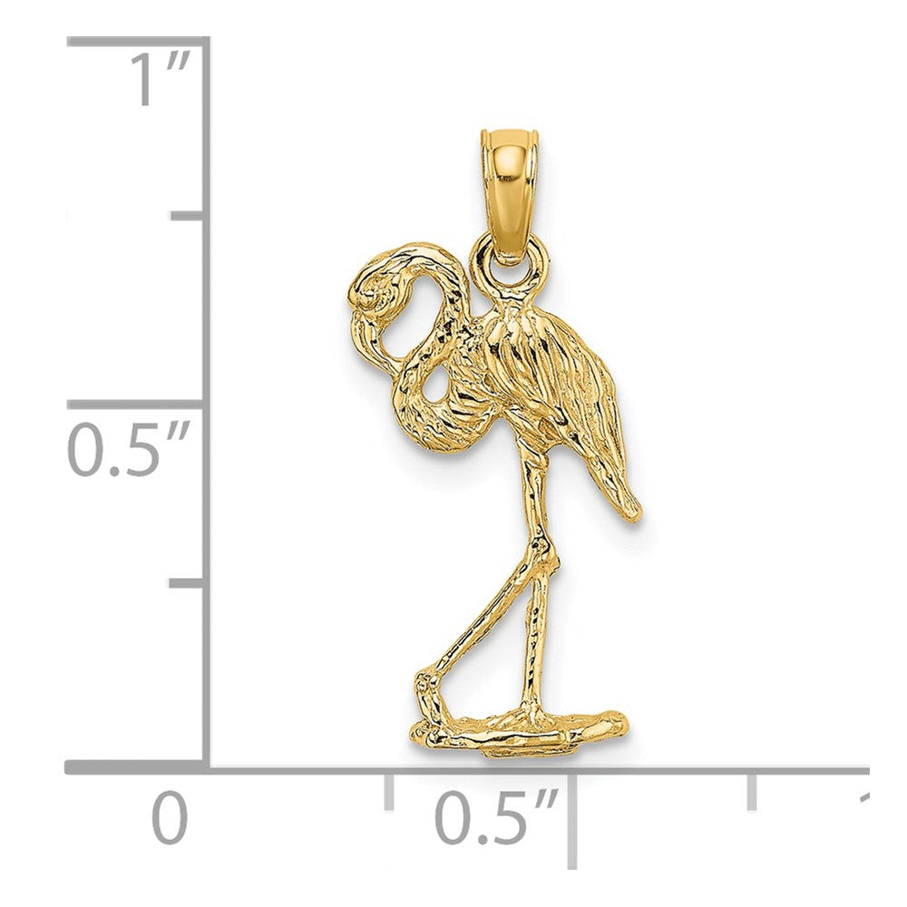 14K 3-D Flamingo w/ Head Up Charm