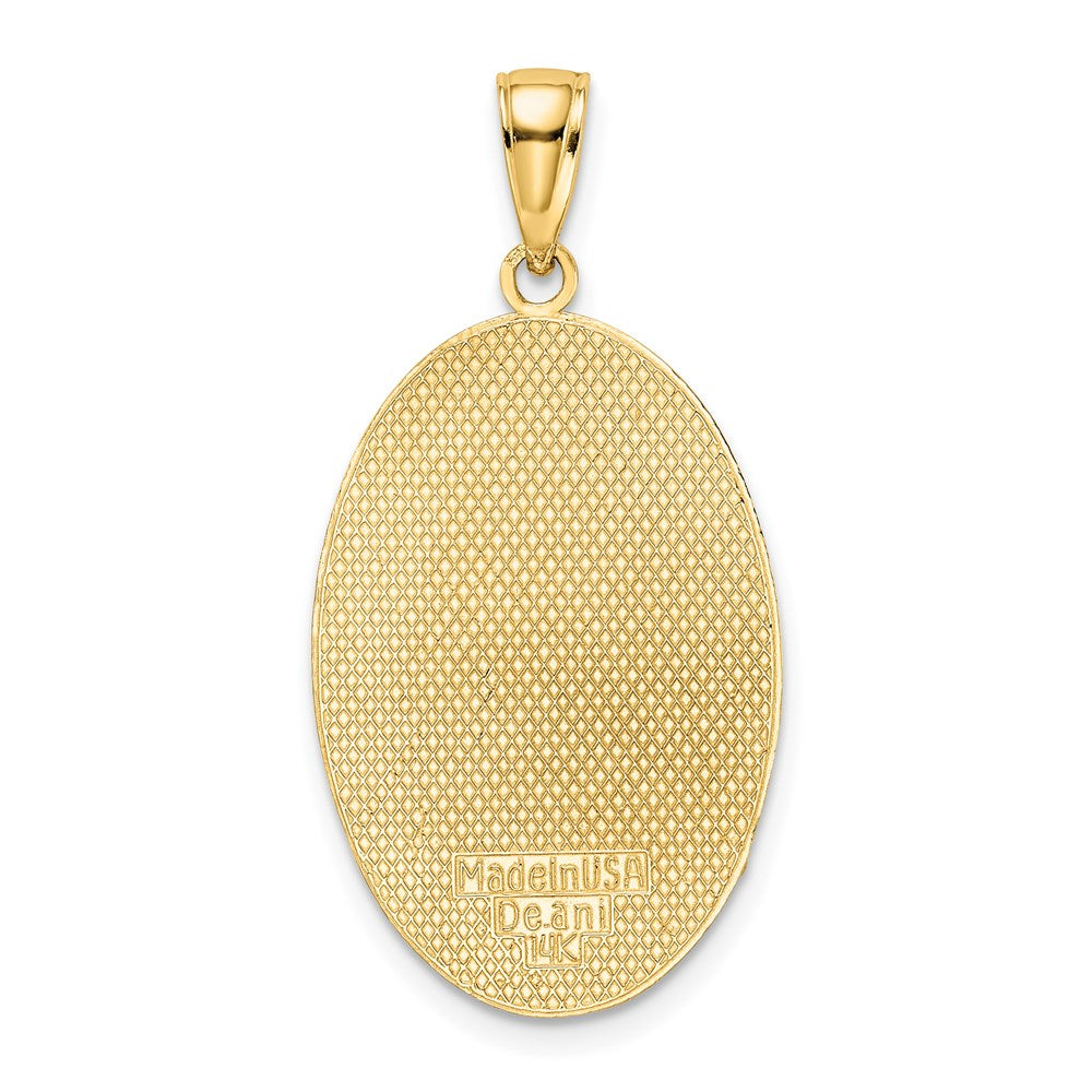 14K Oval with Engraveable Center Charm