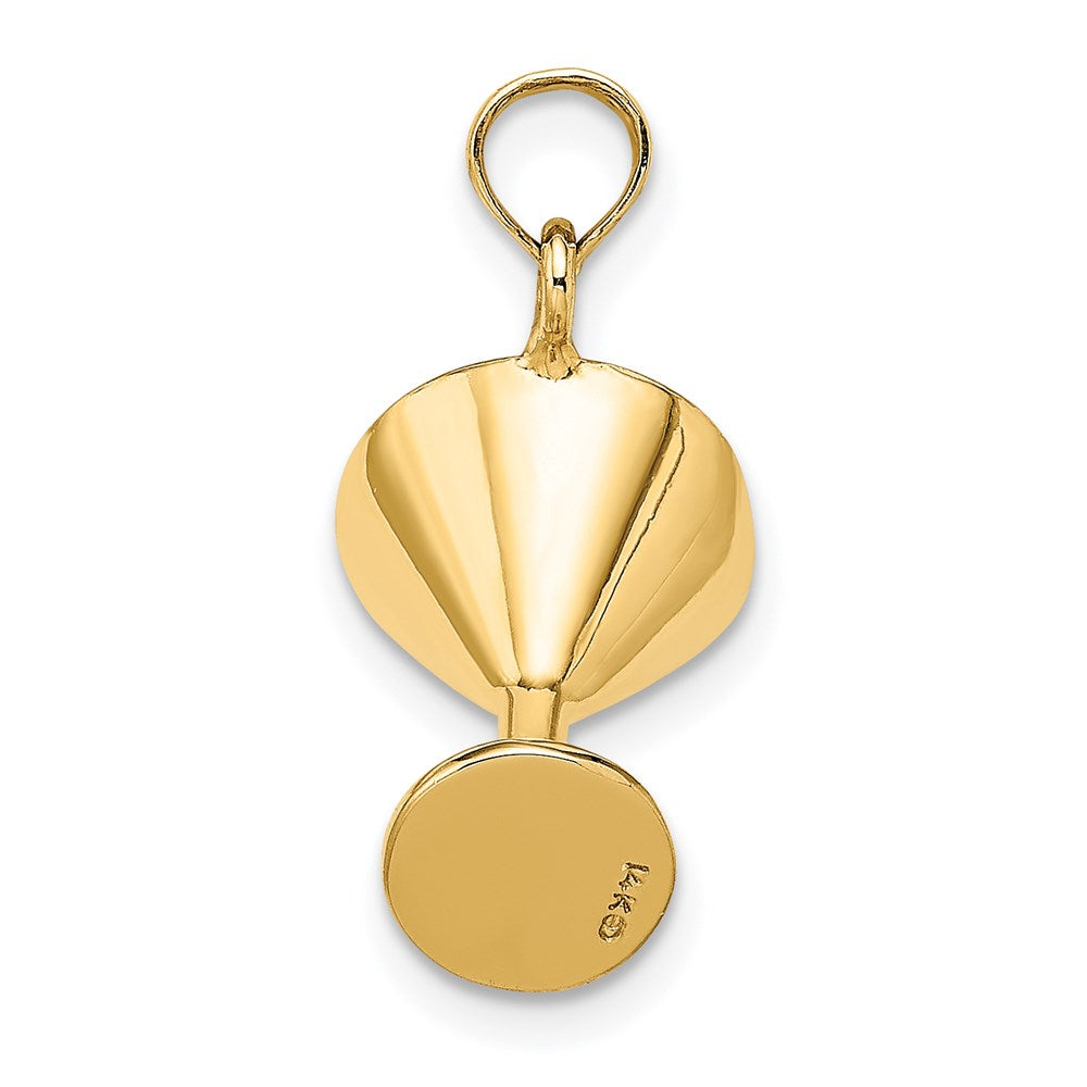 14K 3-D Green Enamel Martini w/Cherry Charm