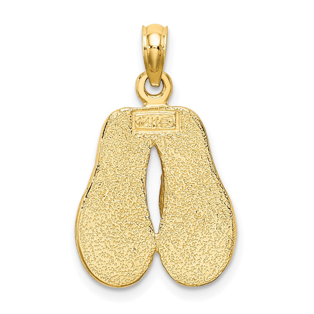 14k 3D W/ Pink Enamel Double Flip-Flop Charm