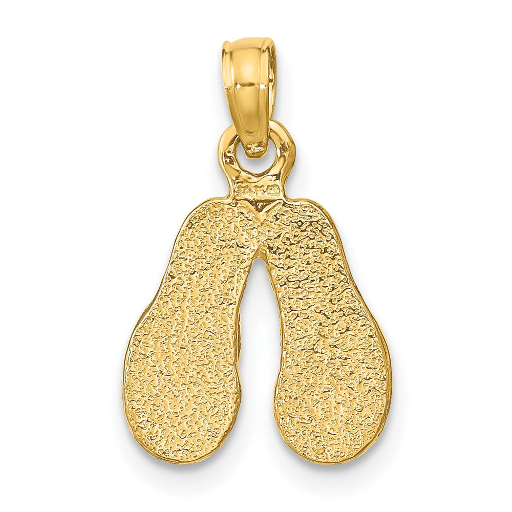 14k 3D W/ Multi-Color Enamel Double Flip-Flop Charm