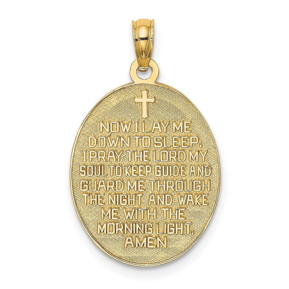 14k Enameled Reversible CHILDS PRAYER w/Boy Charm