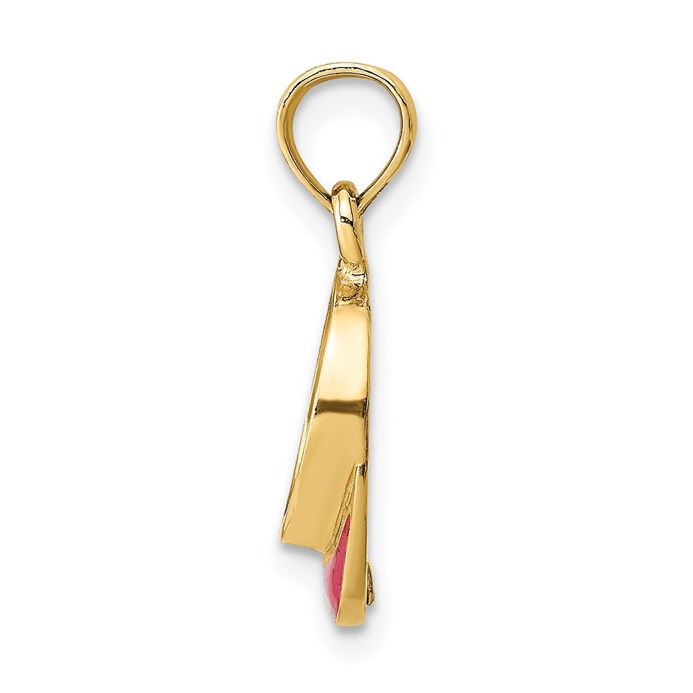 14K Fuschia Enameled Beach Sun Visor Charm