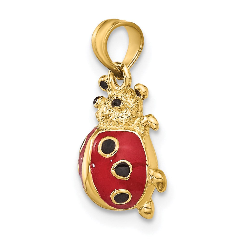 14K Red Enameled Ladybug Charm