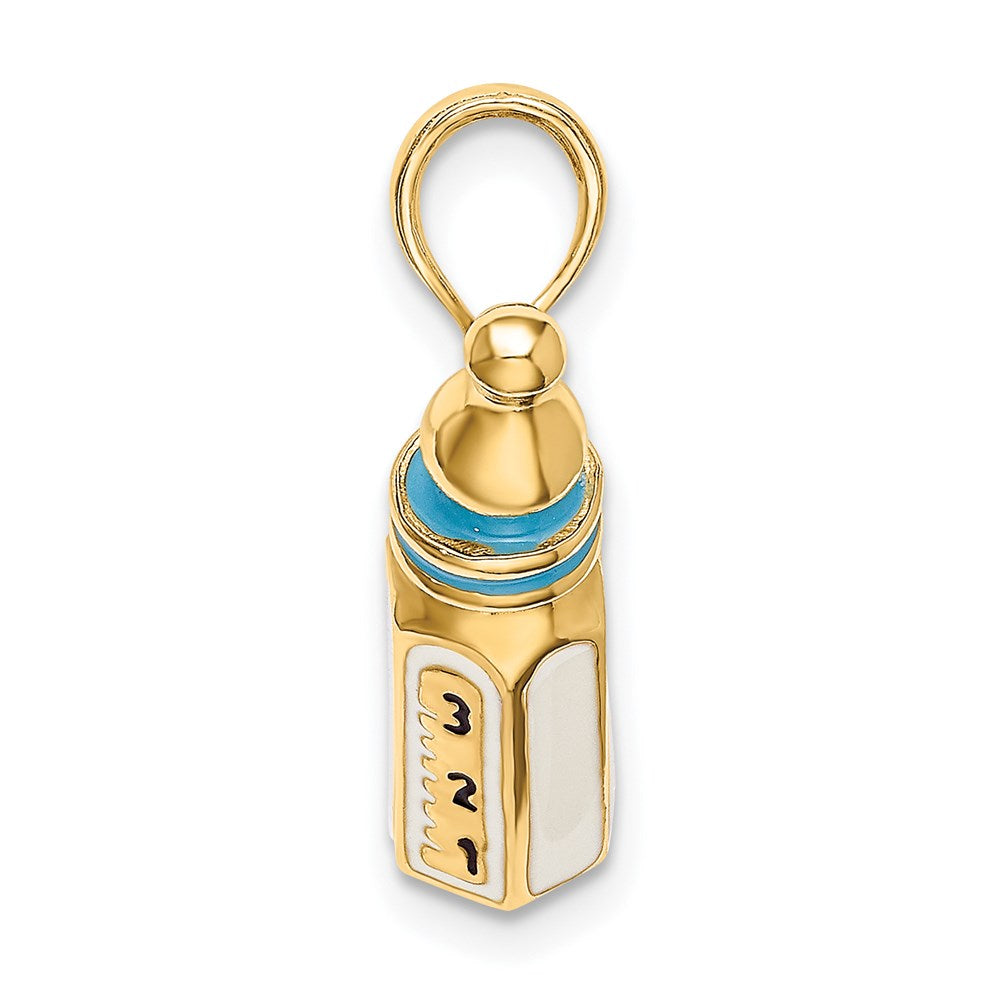 14K 3-D w/ Enamel Baby Bottle Charm