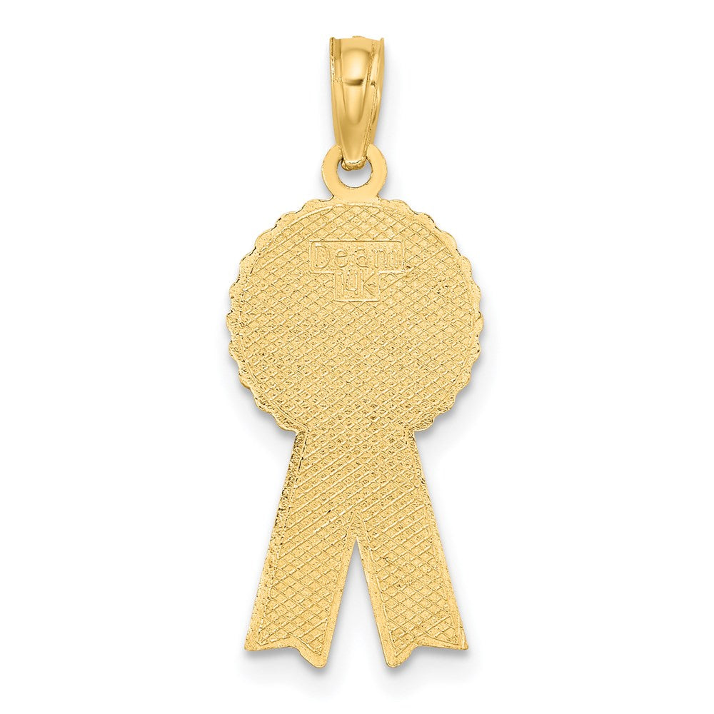 14K Enamel BIRTHDAY GIRL Pink Ribbon Charm