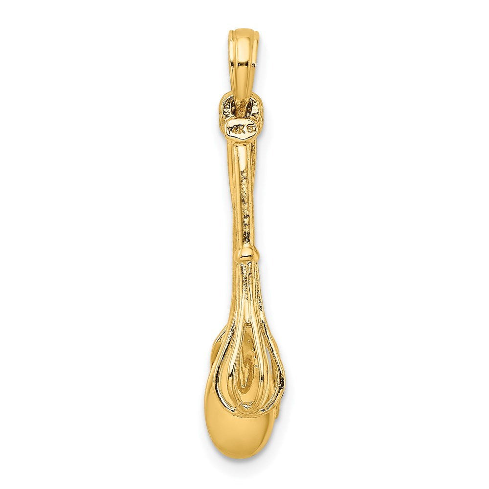 14K 3-D Enamel Spatula, Wooden Spoon, Whisk Moveable Charm