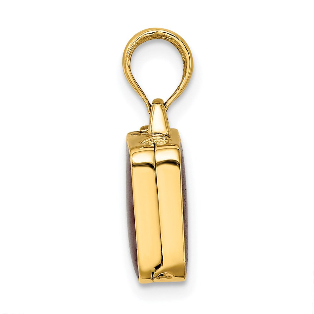 14K w/ Brown Enamel 3-D Opens Briefcase Charm