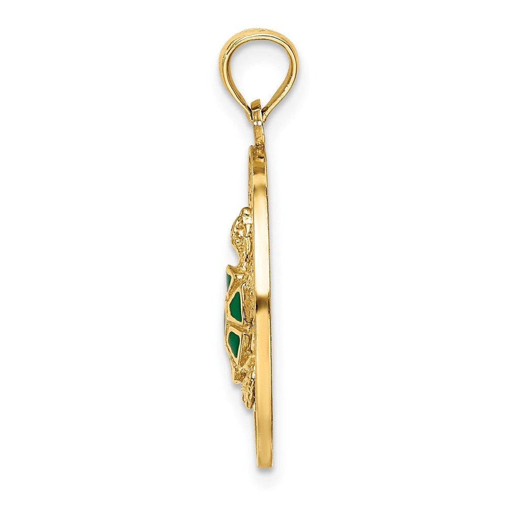 14K Enameled TURKS AND CAICOS with Turtle Circle Charm 2