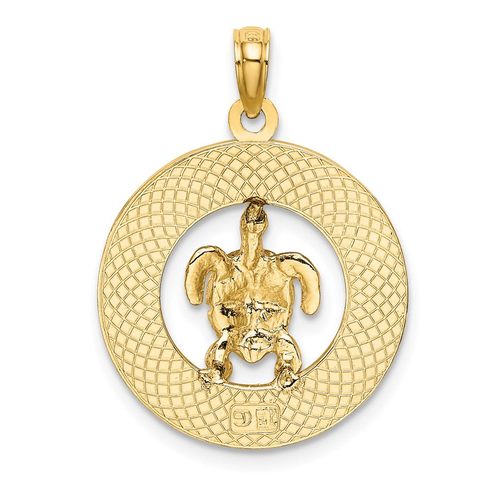 14K Enameled TURKS AND CAICOS with Turtle Circle Charm 4