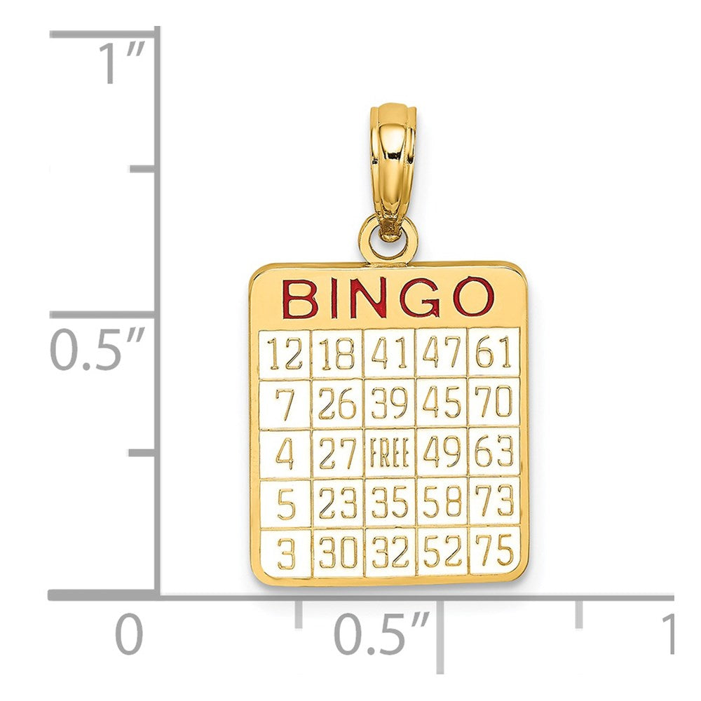 14K w/ Enamel Bingo Card Charm