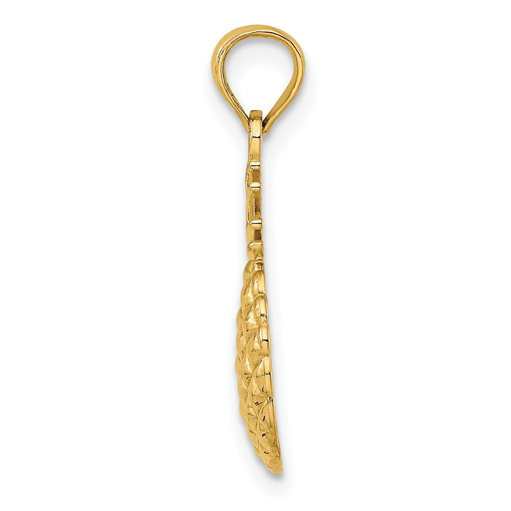 14K Textured Pineapple Charm
