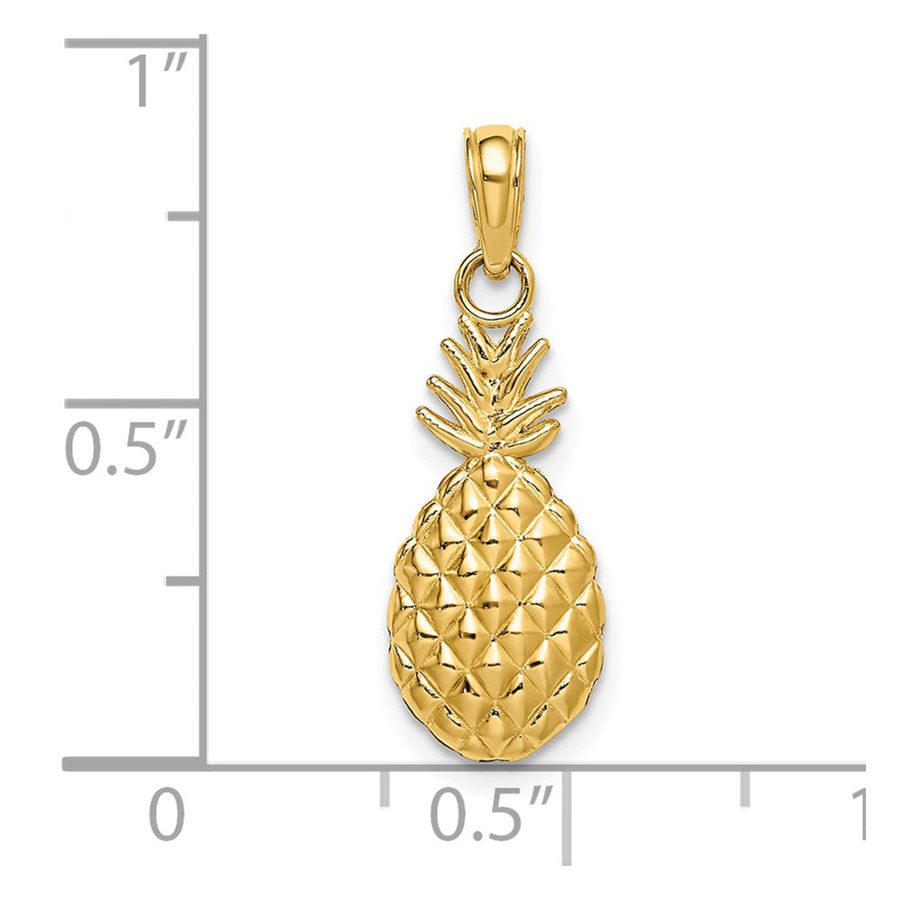 14K Textured Pineapple Charm