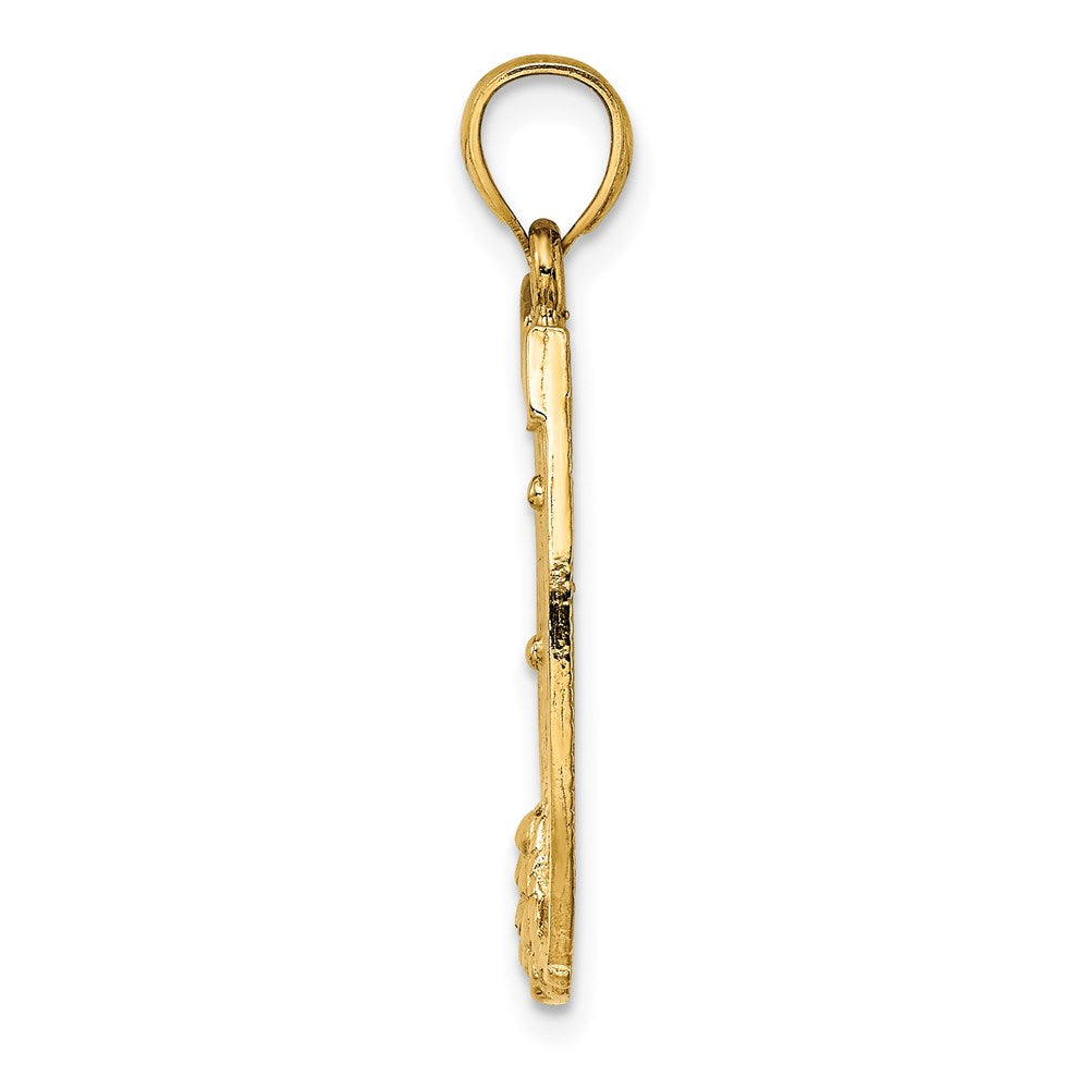 14K Dollar Sign In Horseshoe Charm