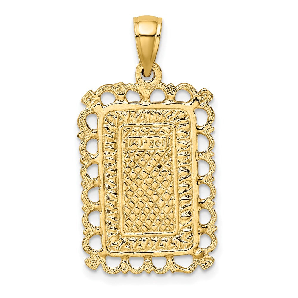 14K Queen Playing Card Charm