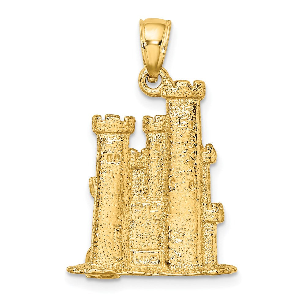 14K 3-D Textured Sand Castle w/ Shovel Charm