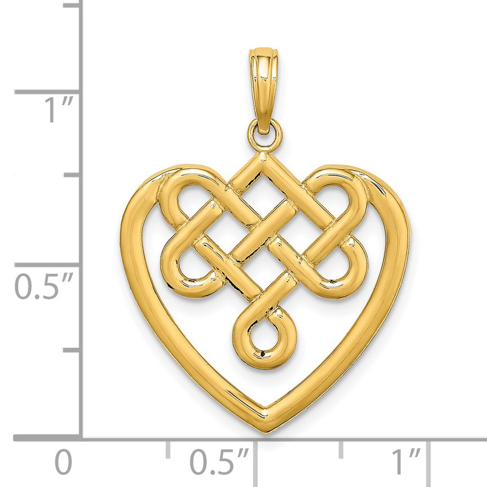 14K Large Celtic Knot Heart Charm