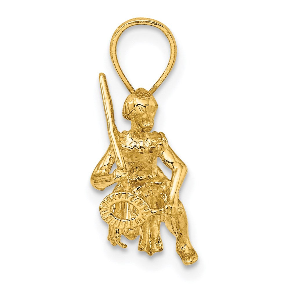 14K 3-D Island Warrior Dance Charm