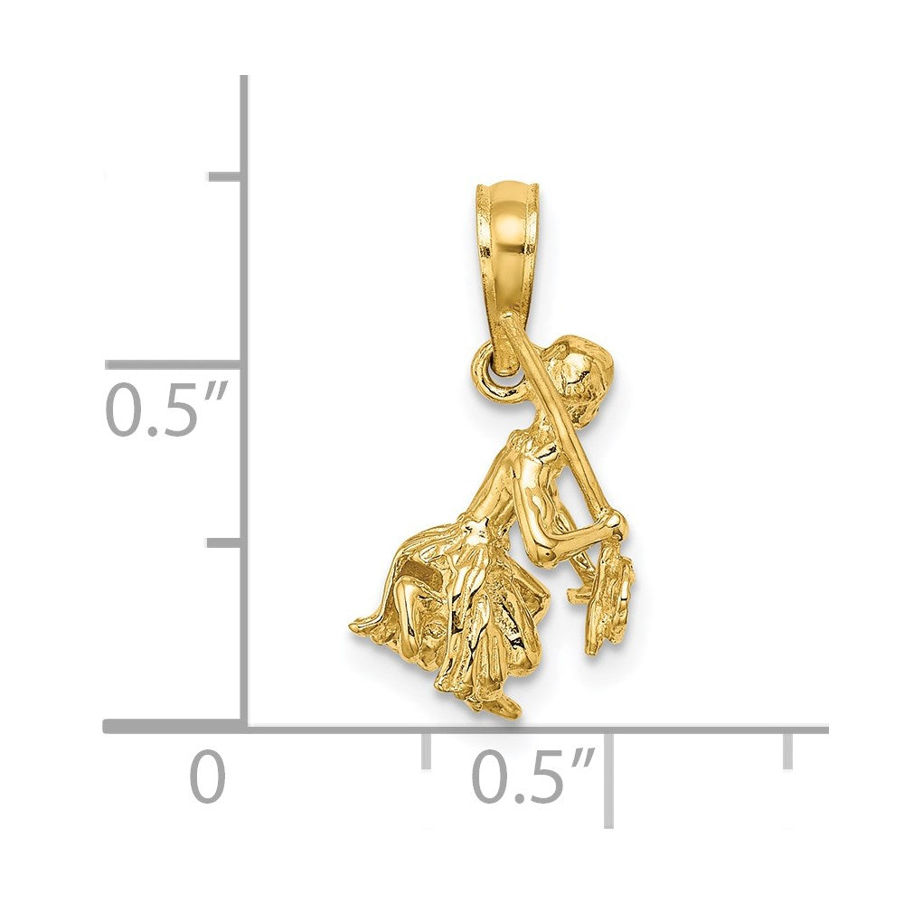 14K 3-D Island Warrior Dance Charm