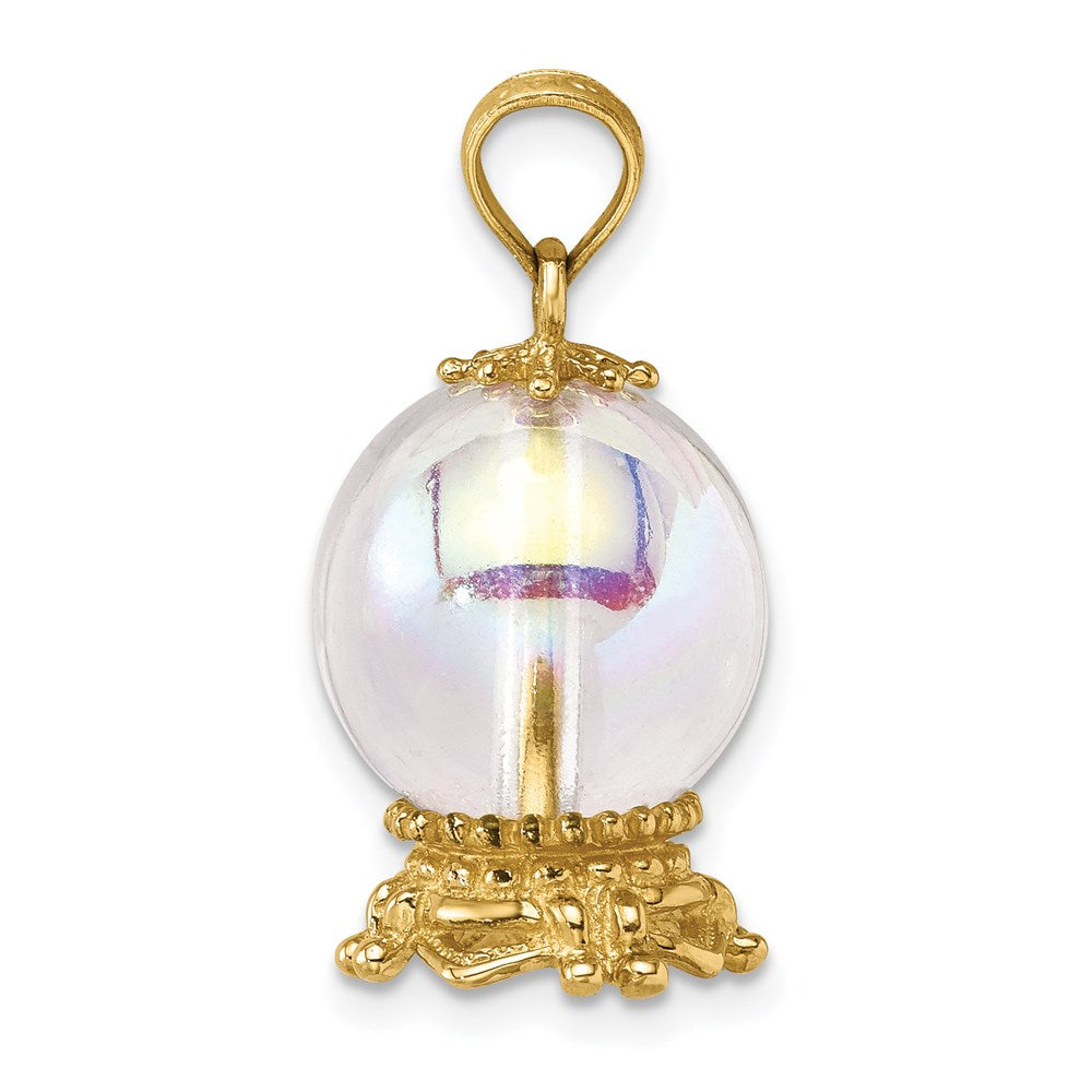 14K 3-D Crystal Ball Charm