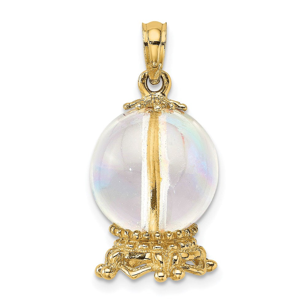 14K 3-D Crystal Ball Charm