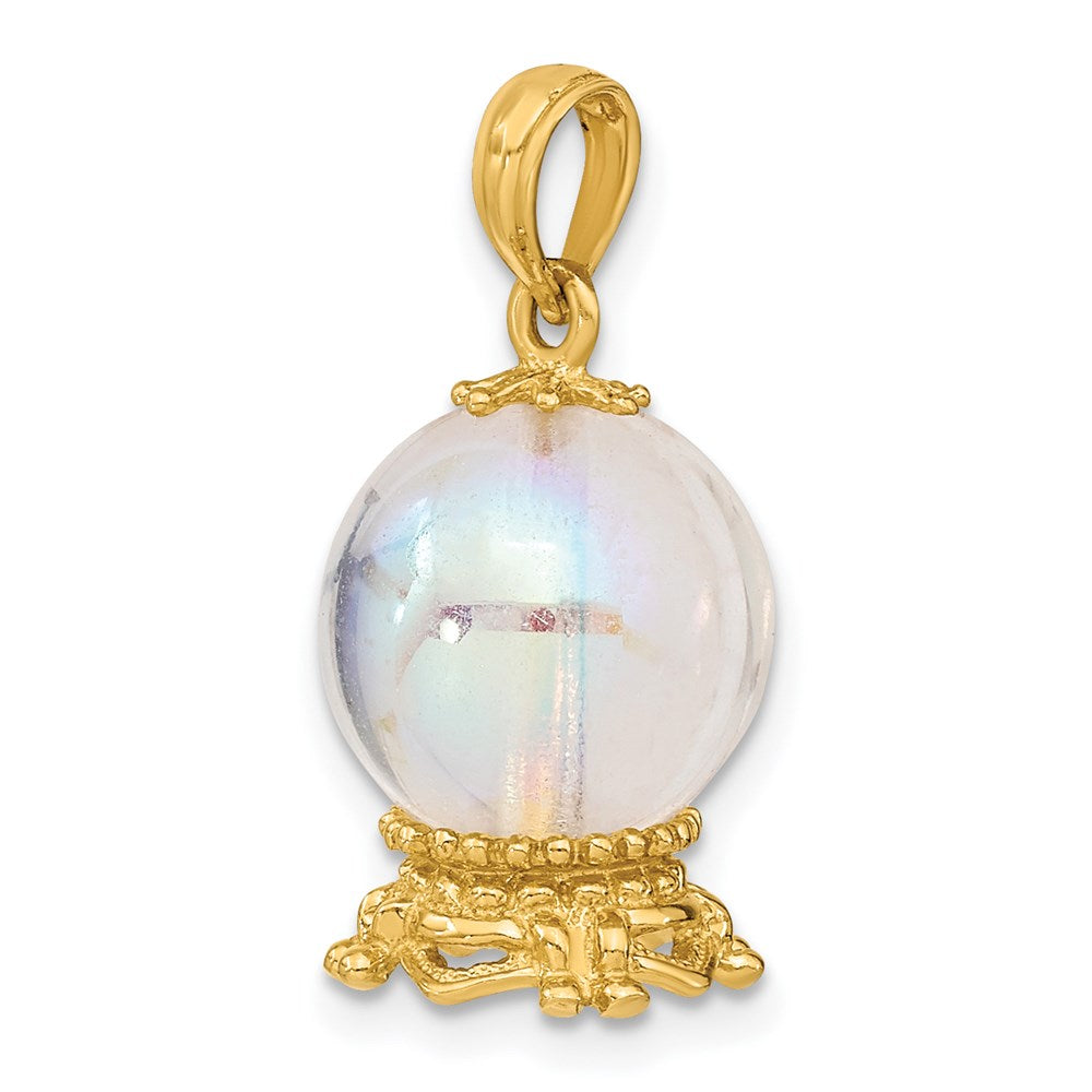 14K 3-D Crystal Ball Charm