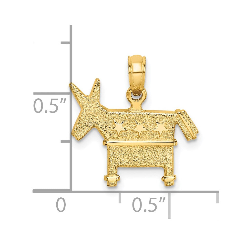 14K 3-D Textured Democratic Donkey Charm