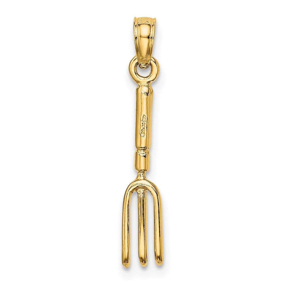 14K 3-D Fork Garden Tool Charm