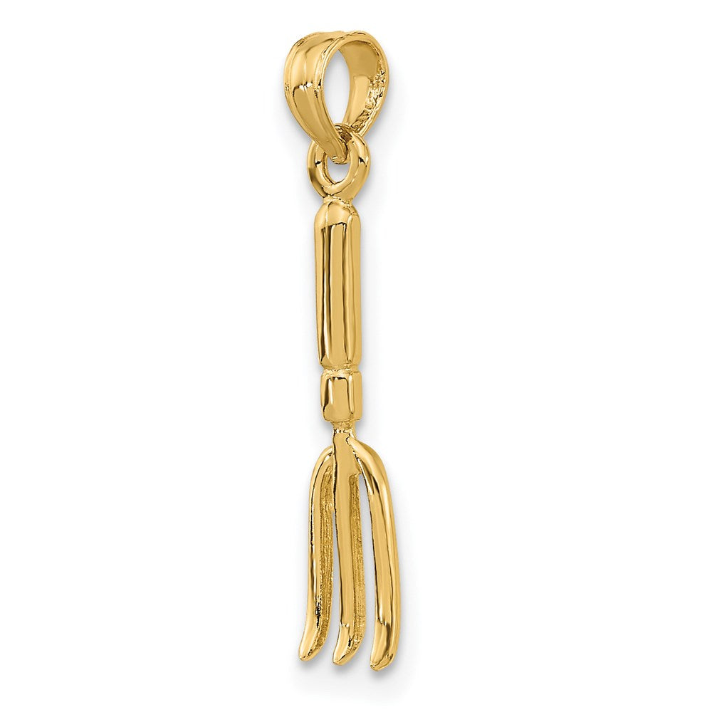 14K 3-D Fork Garden Tool Charm