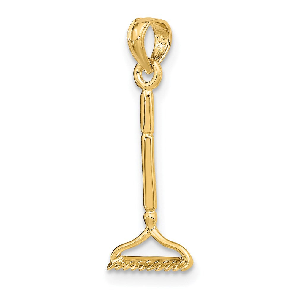 14K 3-D Landscape Rake Garden Tool Charm