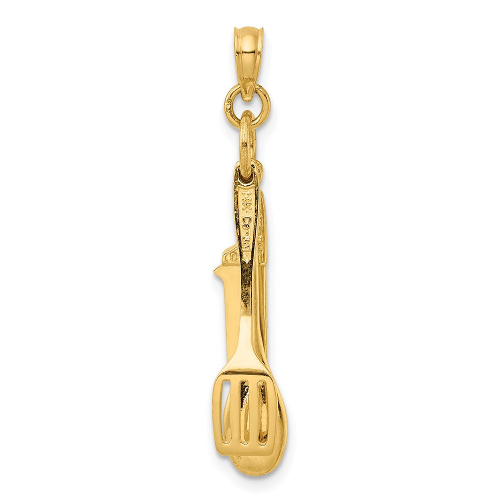 14K 3-D Moveable Spatula, Spoon, and Knife Charm