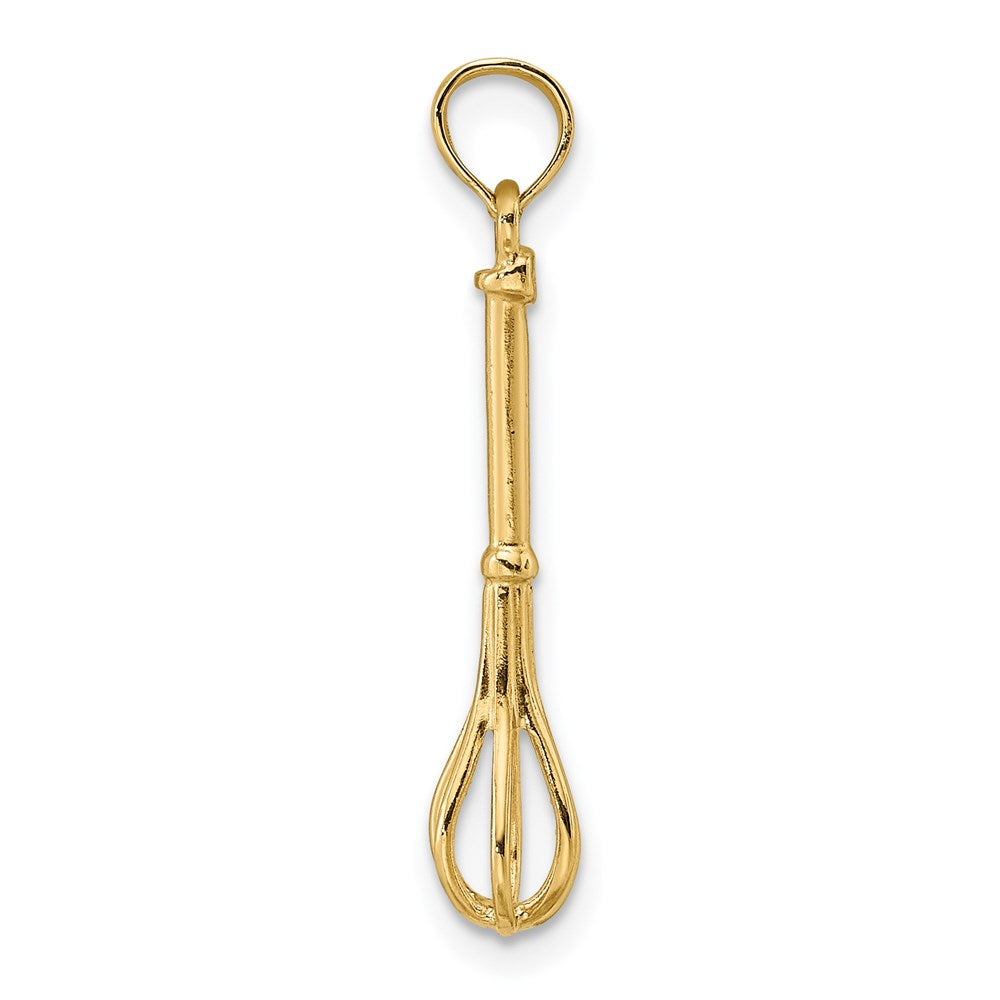 14K 3-D Polished Whisk Charm