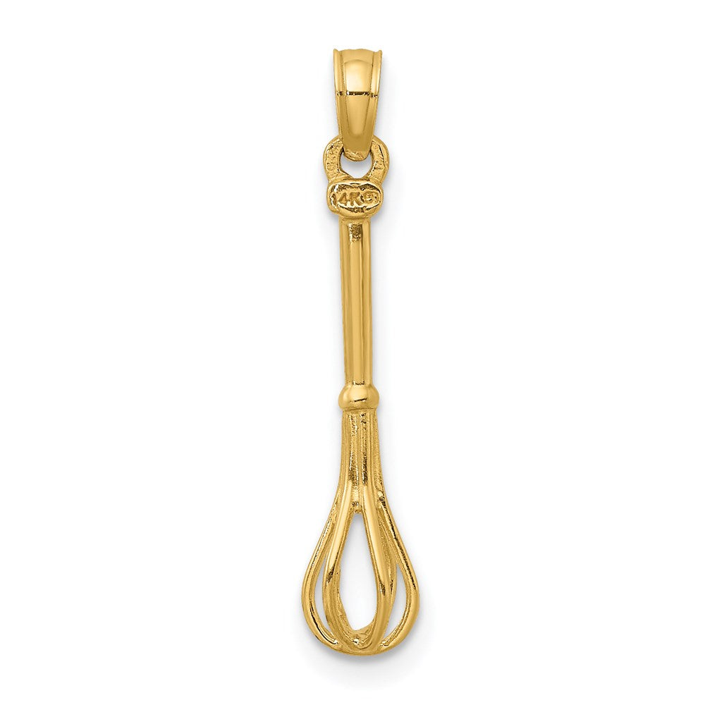 14K 3-D Polished Whisk Charm
