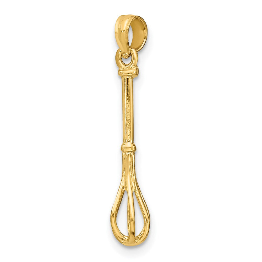 14K 3-D Polished Whisk Charm