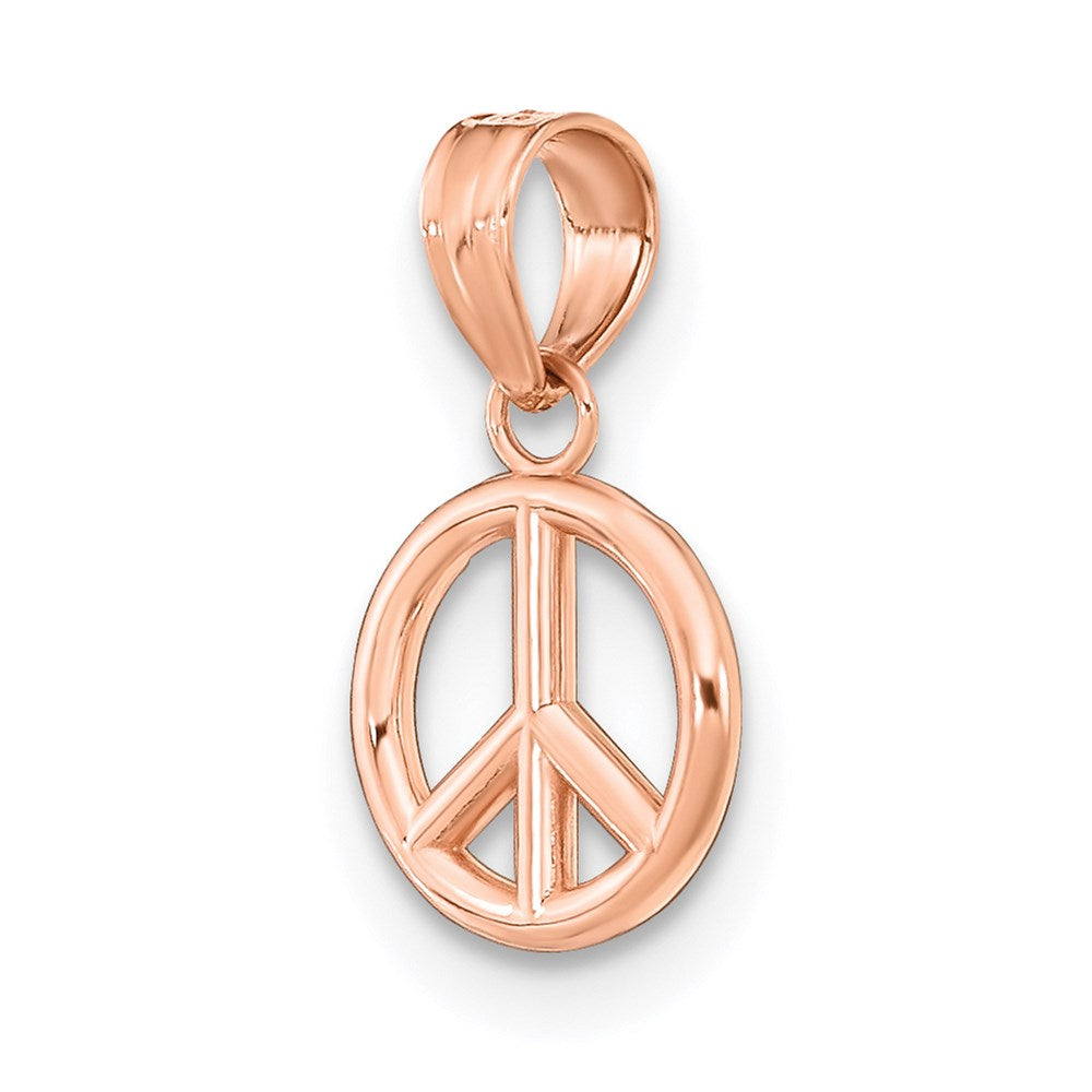 14K Rose Gold 3-D Peace Symbol Charm