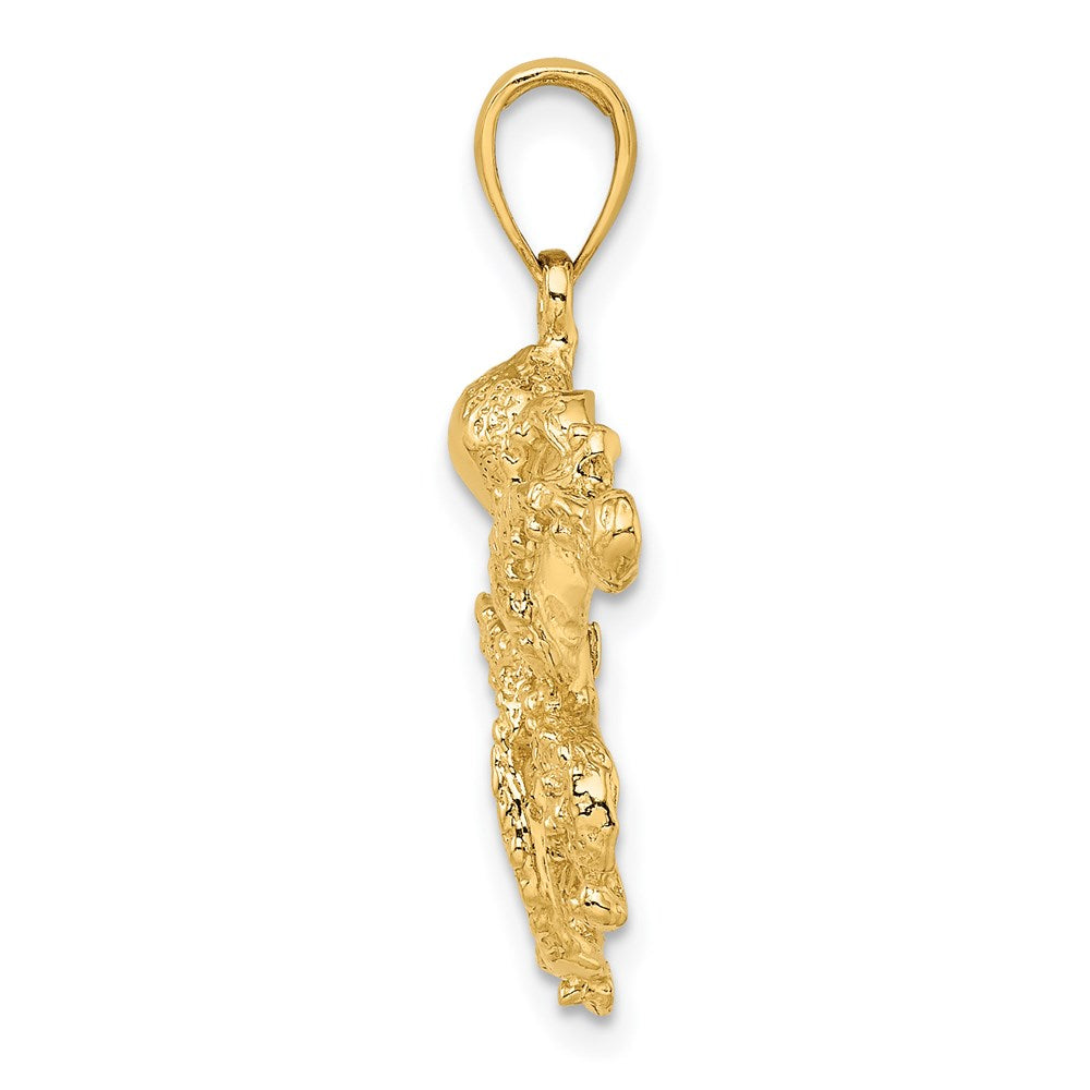 14K Textured Octopus Charm 2