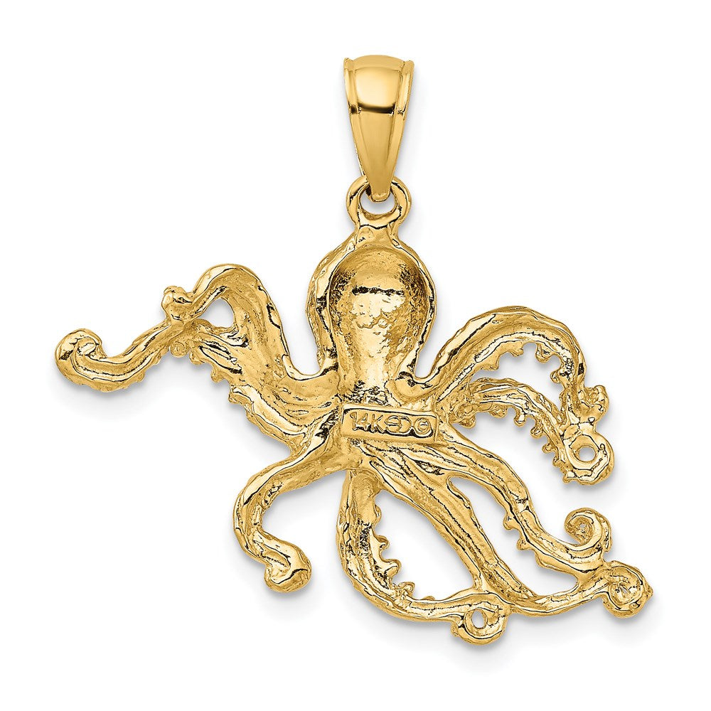 14K Textured Octopus Charm 4