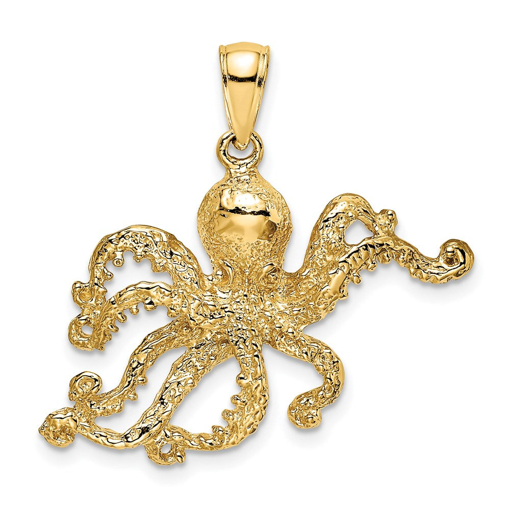 14K Textured Octopus Charm 1