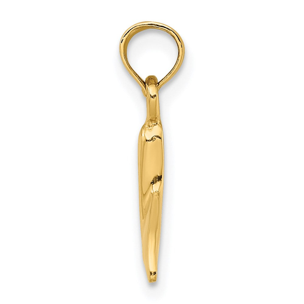14K Polished Small Whale Tail Charm 2