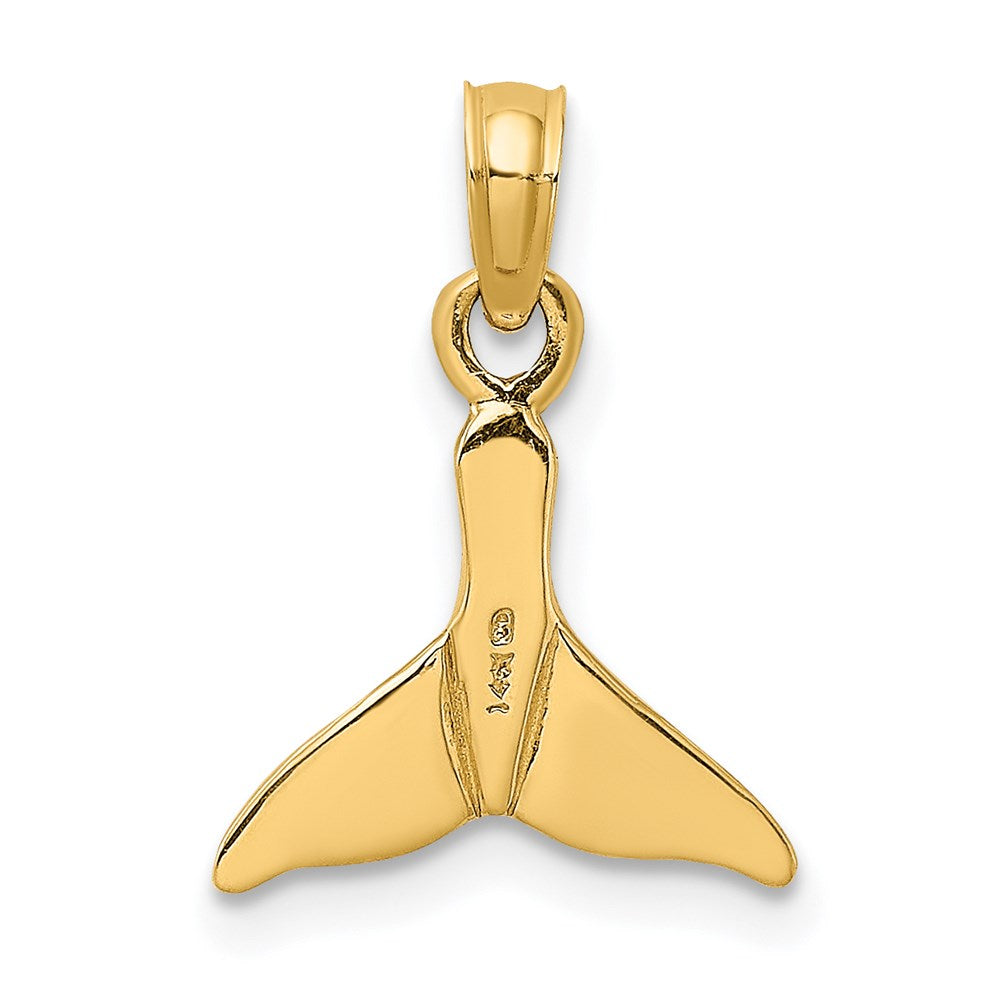 14K Polished Small Whale Tail Charm 4