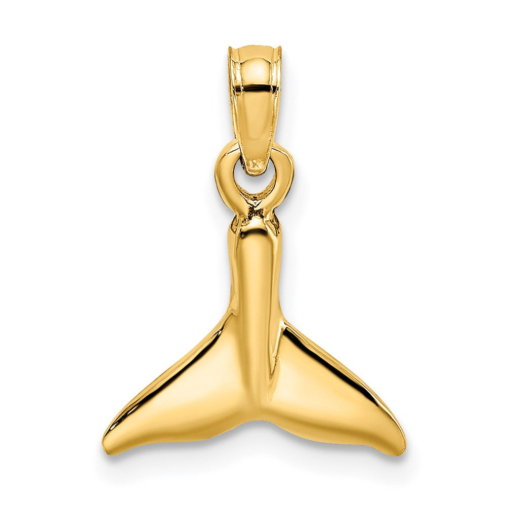 14K Polished Small Whale Tail Charm 1