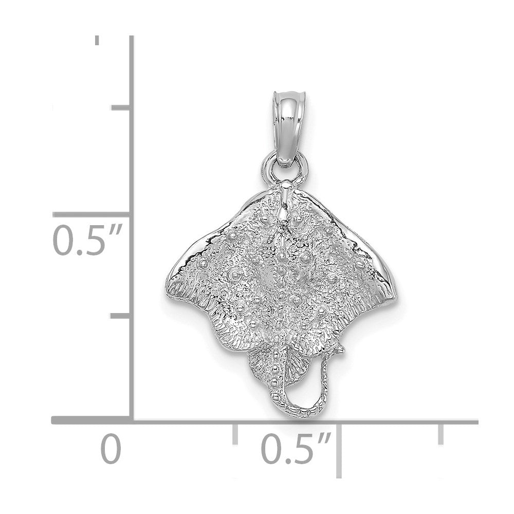 14K White Gold Stingray Charm 3