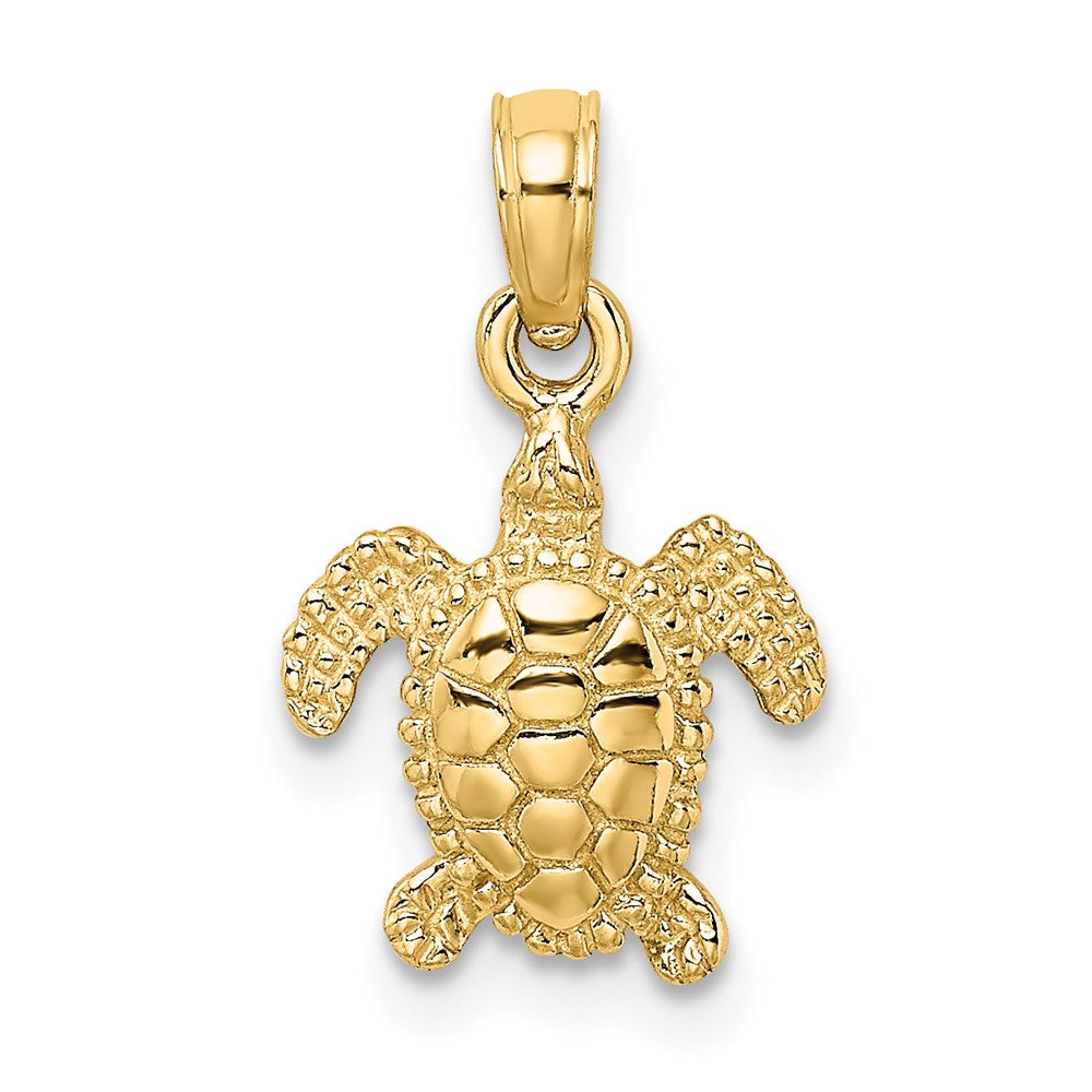 14K 3-D Mini Sea Turtle Charm 1