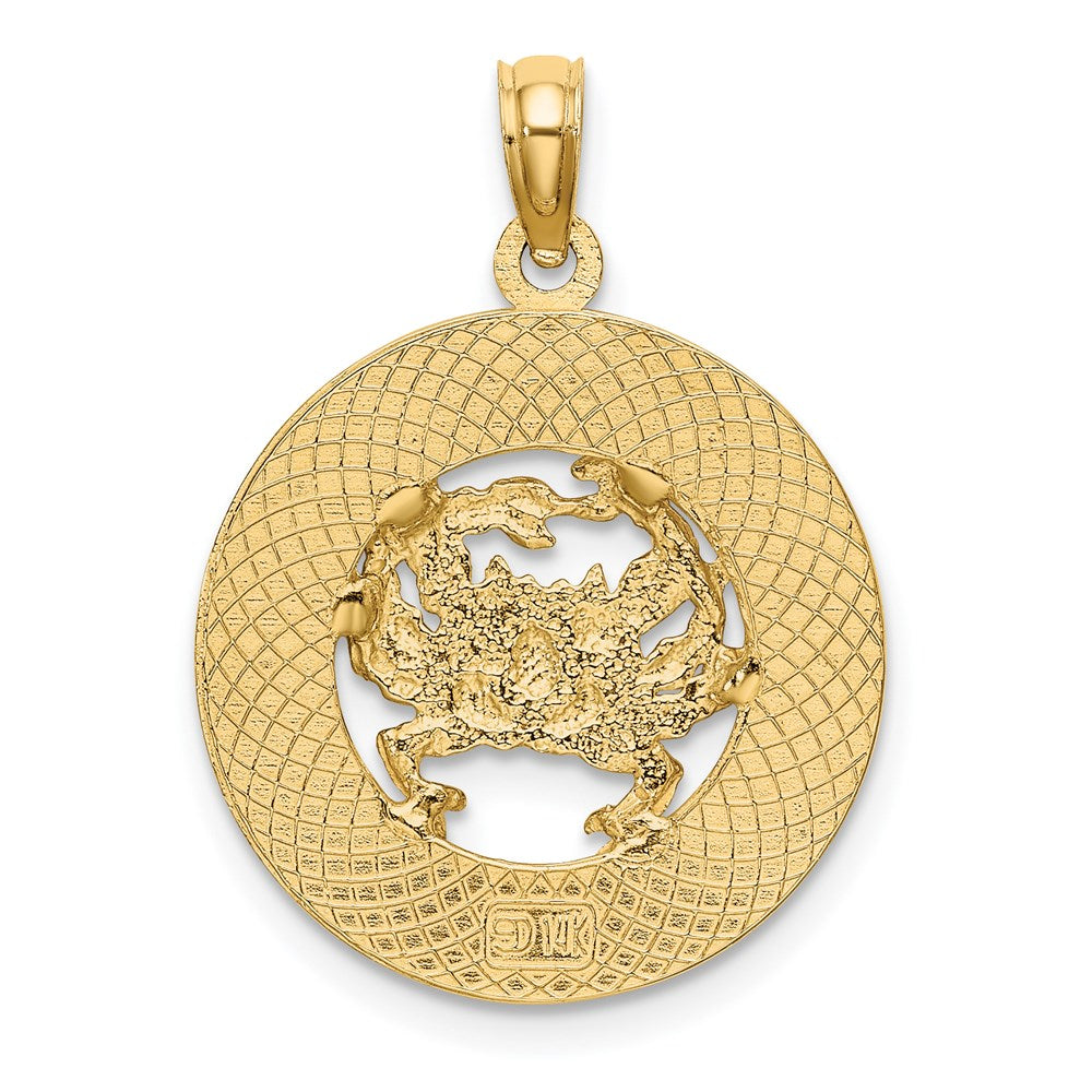 14K TURKS AND CAICOS Circle w/ Crab Charm