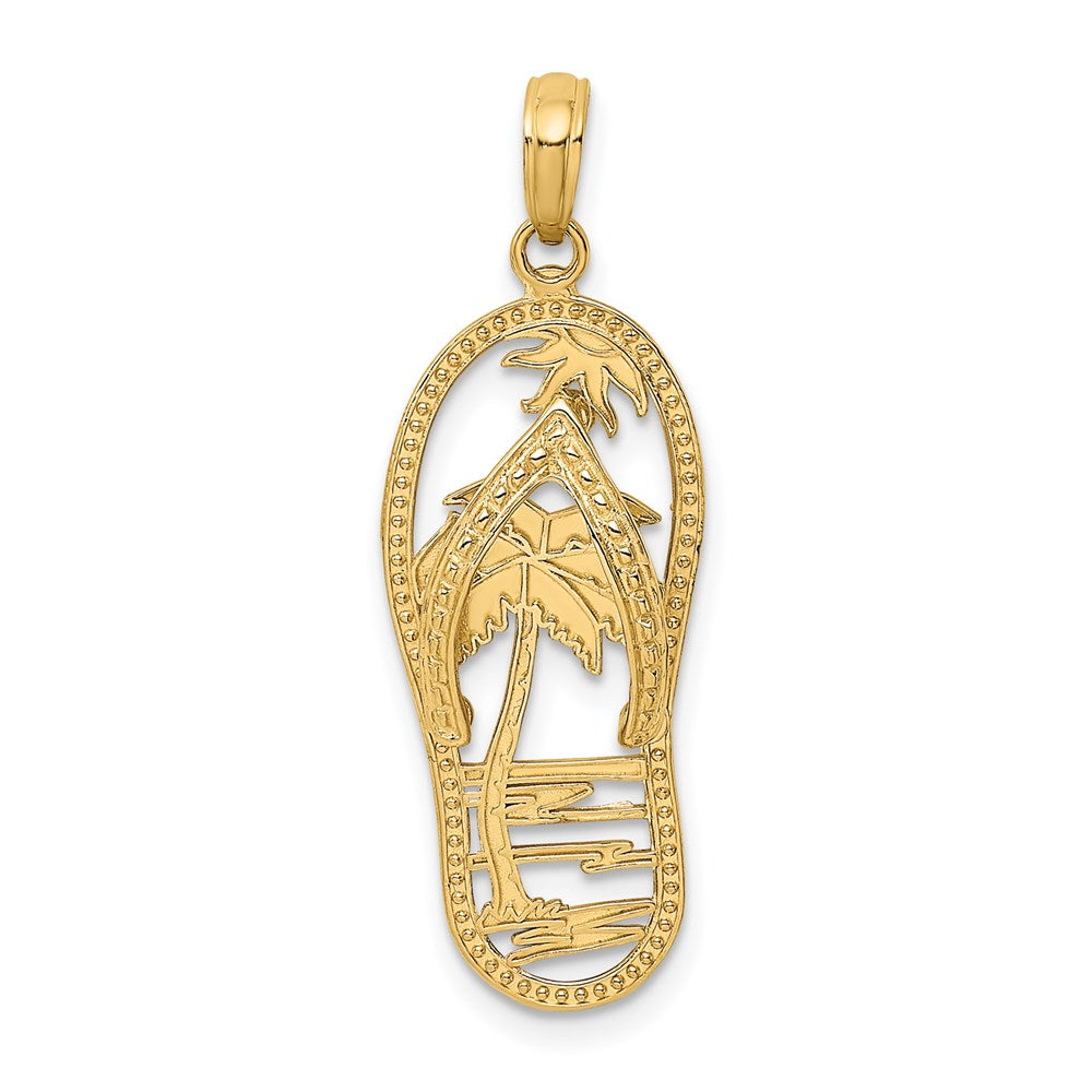 14K Palm Tree Flip and Flop Charm