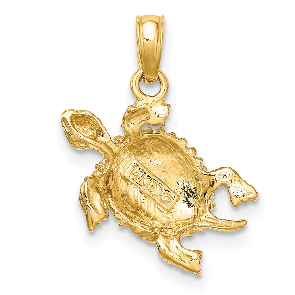 14K Sea Turtle with Tail Charm 4