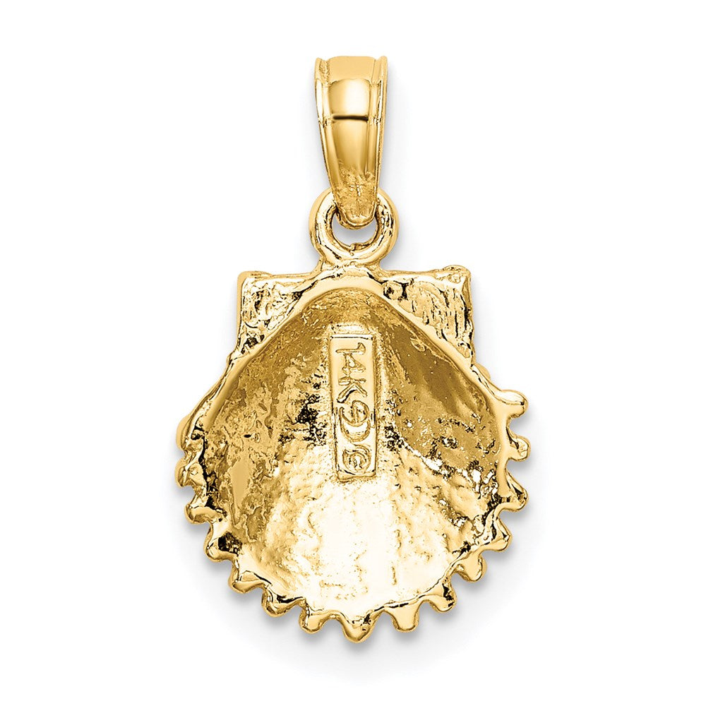 14K Textured Scallop Shell Charm