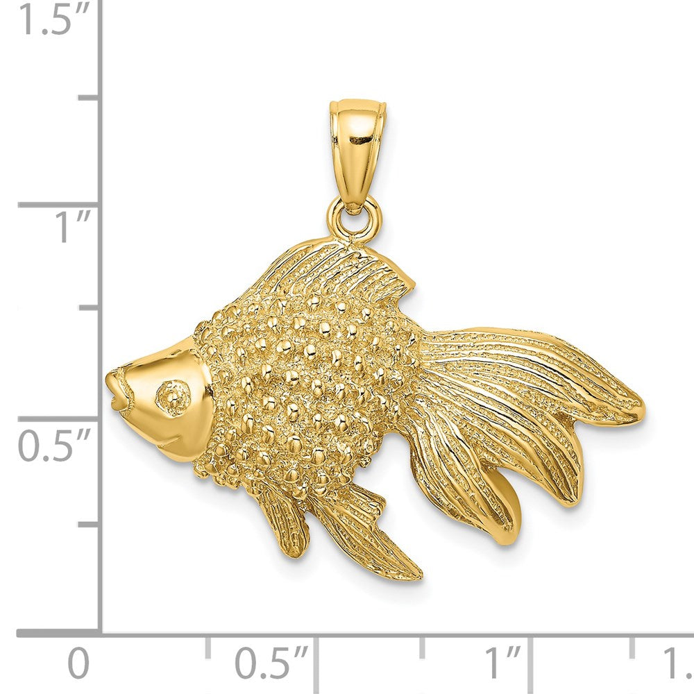 14K 2-D & Engraved Striped Fish Charm 3