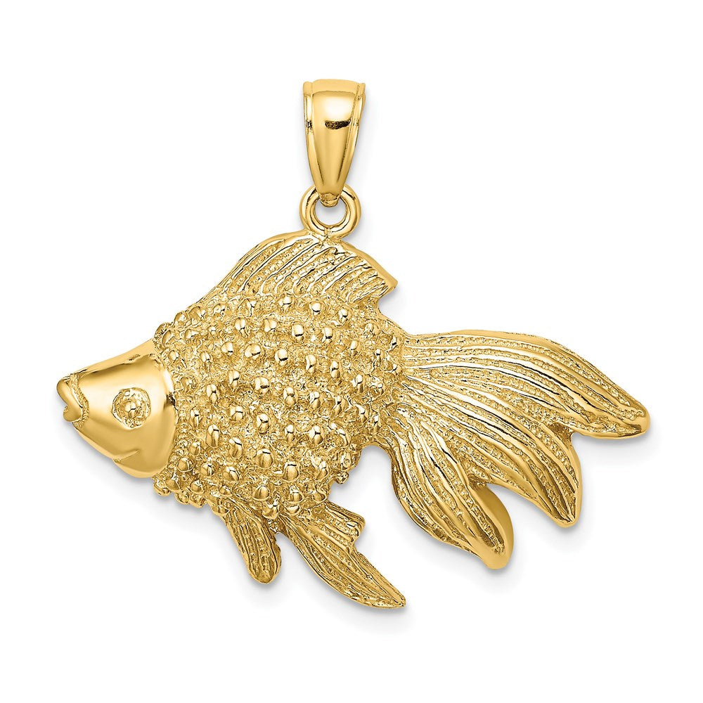 14K 2-D & Engraved Striped Fish Charm 1